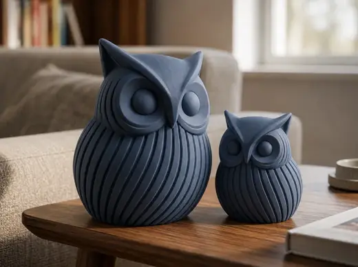 Modern Spiral Owl Decor Set | 10 cm & 7 cm No AMS