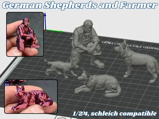 German Sheperds pack with farmer - schleich Cptble