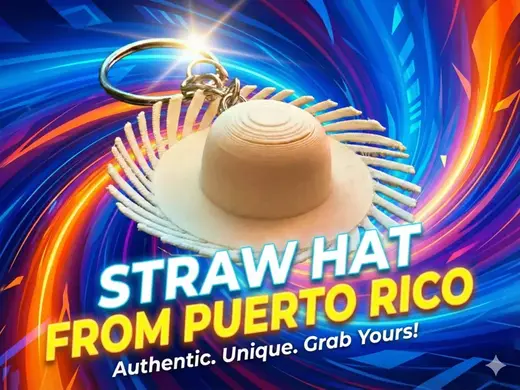 Straw Hat (Puerto Rico) Keychain