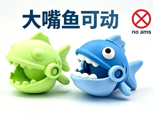 大嘴鱼可动解压小玩具海洋生物钥匙扣遥遥领先