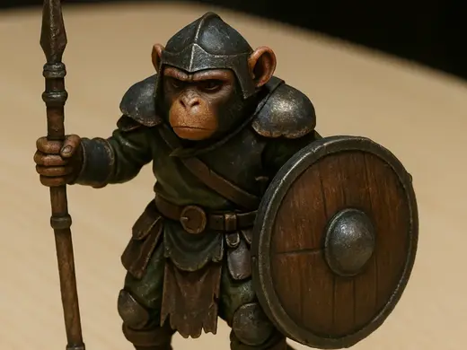 miniature singe bouclier 3