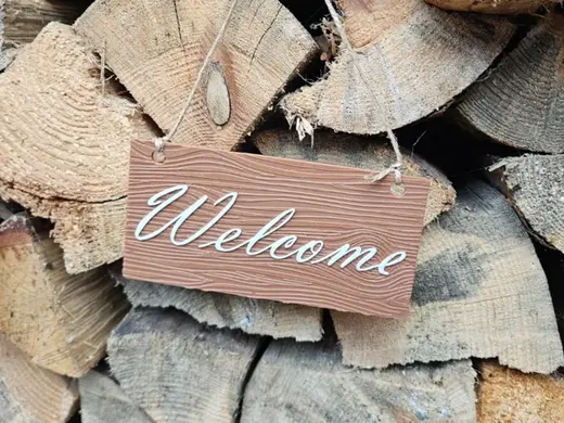 Schild Welcome Holzdesign