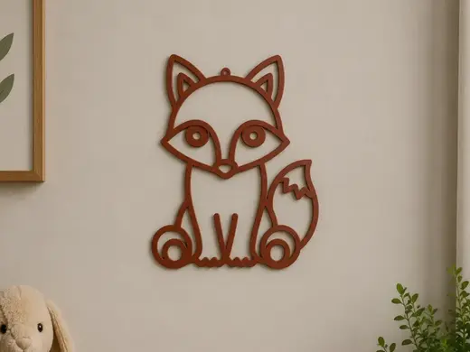 Cute Fox Outline Wall Decor