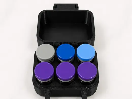 Compact 5/7ml Peptide case snapbox, (6 vials)