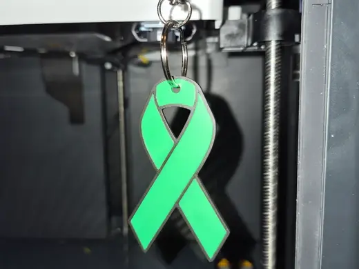 scoliosis awareness ribbon keychain