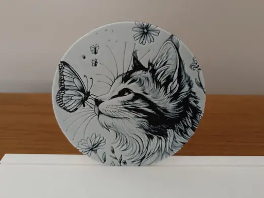 dessous de verre chaton et papillon