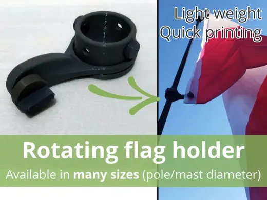 Rotating flag holder (for many pole diameter)