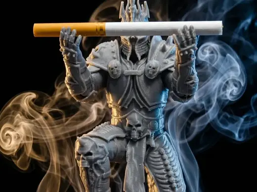 魔兽世界 阿尔萨斯 巫妖王 香烟架/递烟模型