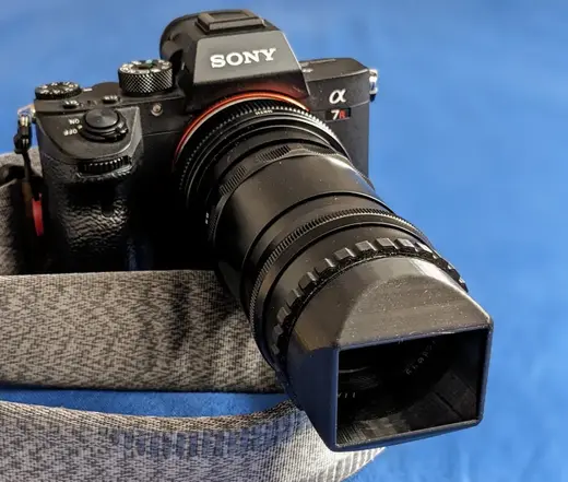Rectangular lens hood M49 x0.75