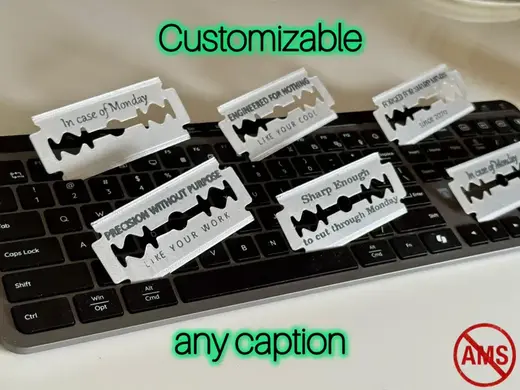 customizable razor blade for fools day office joke
