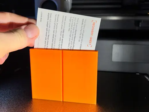 BreakSafe Box for Ledger recovery sheet