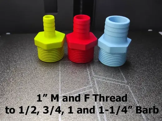 1" Pipe Thread to Hose Barb Fittings/Adapters