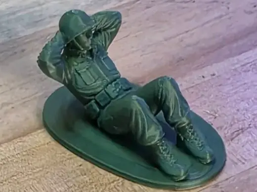 Green Toy Army Soldier Work Out Sit-ups Jacked Abs
