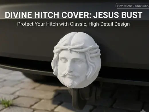Jesus Bust Trailer Hitch Cover