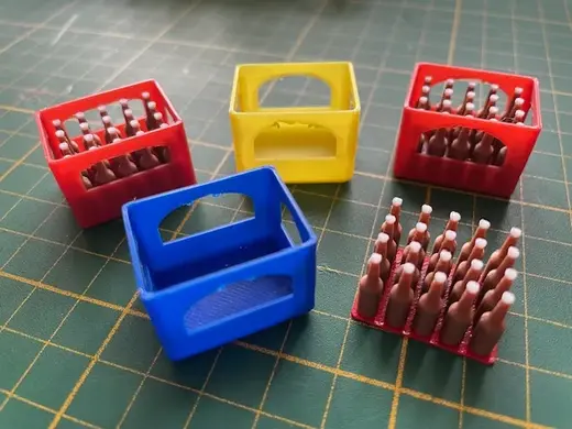 1:14 / 1/14 Beer crate with 20x bottle insert Stackable / Bierkasten mit 20x Flaschen stapelbar V2