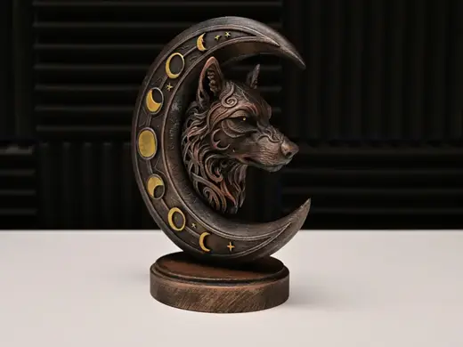 Fenrir Moon – Norse Wolf Relief