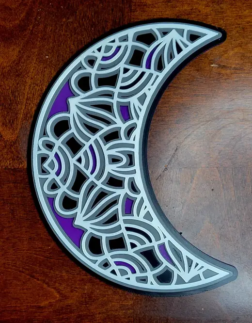Crescent Moon Layered Mandala Wall Art