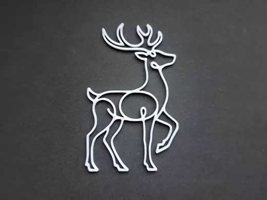 Minimalist Reindeer 3D Christmas Ornament
