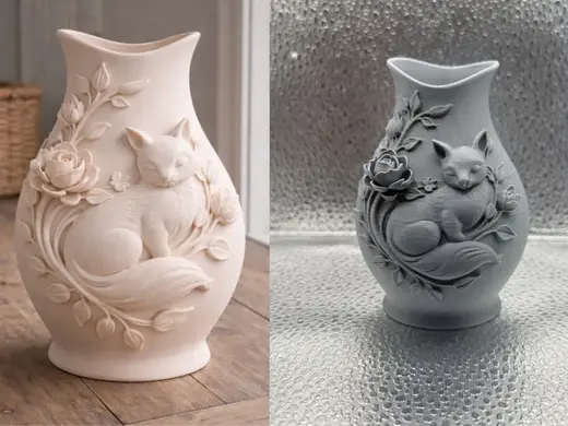 Cute Sleeping Cat Floral Vase Cozy Home Decor Piec