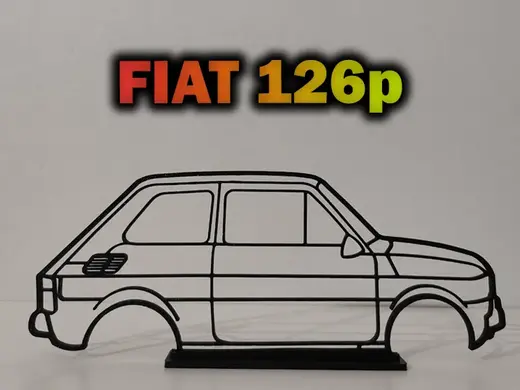 Fiat 126p Car Outline Wall Art