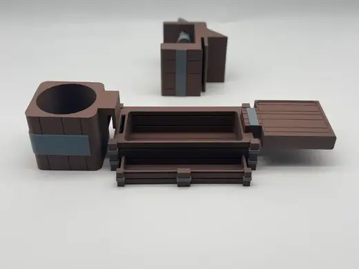 Wood Themed Dice Tray and Table Clamp System