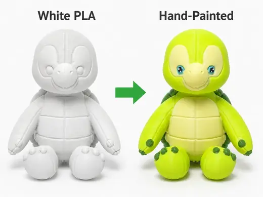 Paintable Turtle Buddy – Cute 3D Printed Figure
