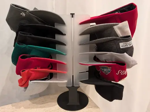 Vertical stand for basecap organizers