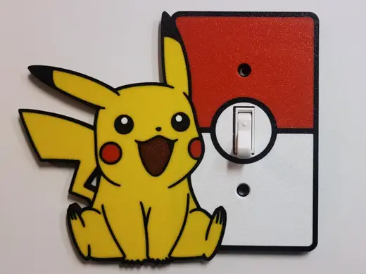 Pikachu Single Gang Toggle Switch Cover