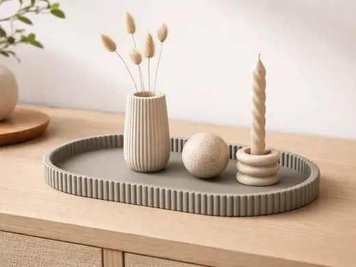 Plate Tray oval Bowl Contour V5 - Japandi Design