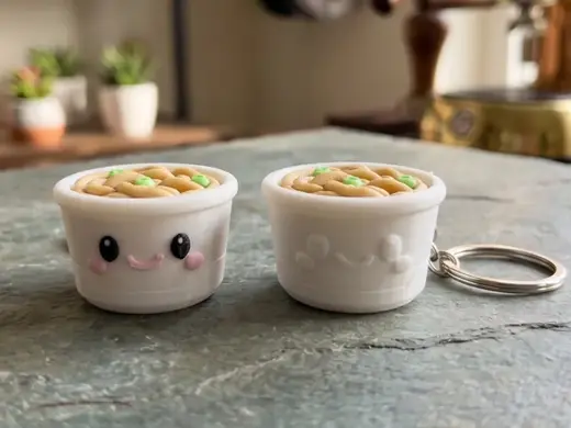 Chubby Kawaii Noodle Bowl Keychain & Figurine