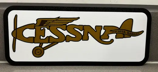Vintage Cessna Aircraft Logo Wall Display Sign