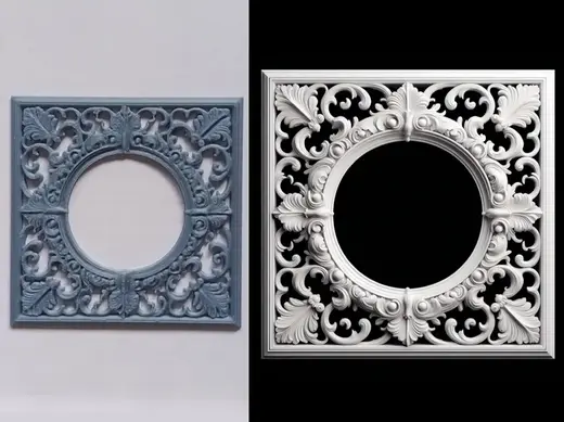 Cornice quadrata e rotonda fregio decorativo