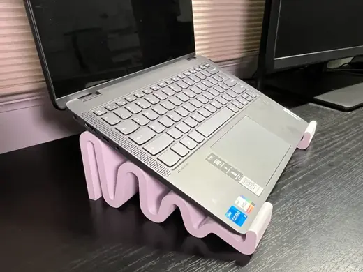 Laptop stand or riser - wave style