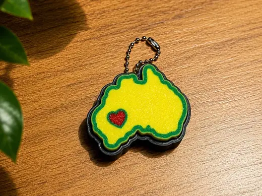 Australia Heart Clicker – Fidget Keychain