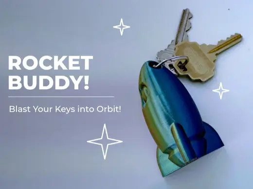 Rocket Buddy Rocket Keychain