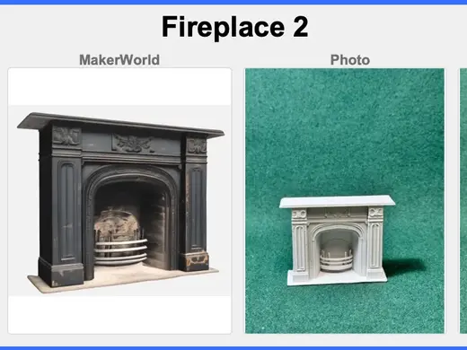 RPG • Dollhouse • Mini: Victorian Era Fireplace 2