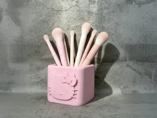 pink粉 正方形helloKitty 化妆刷收纳盒 凯蒂猫收纳