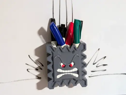 Super Mario Thwomp Magnet Pen Marker Holder