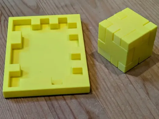Cube flat puzzle 1 of 6 - with two ways to solve
