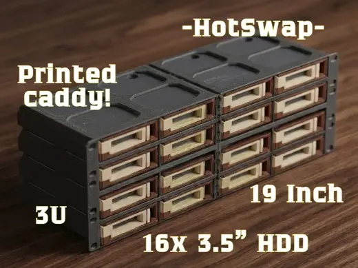 19" Rack 3U 16x 3,5" HP Gen8/9 HDD Module hot swap