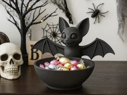 Cute bat halloween candy bowl