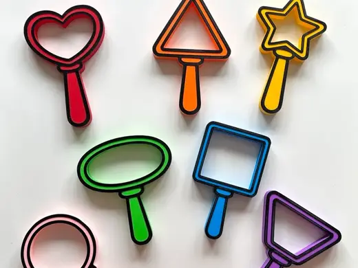 7 Shape magnifying glasses and search pictures