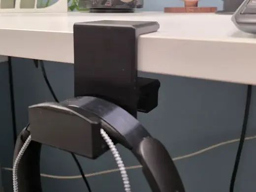 Under-Desk Headphone Hook Clamp w/ Printed Threads