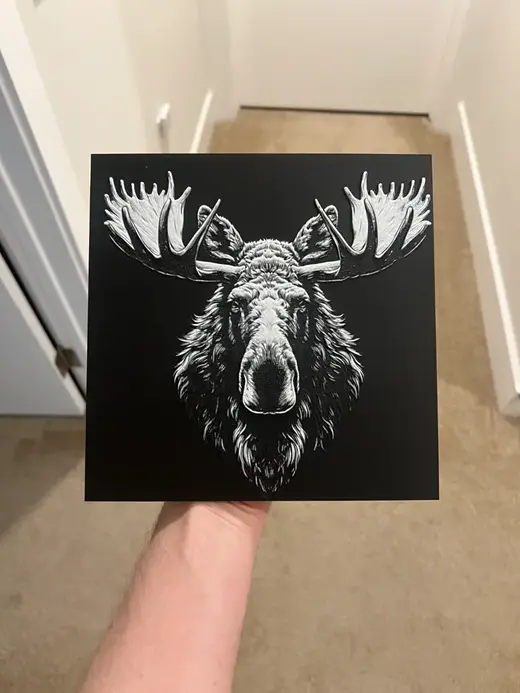 Moose Face Art Hueforge