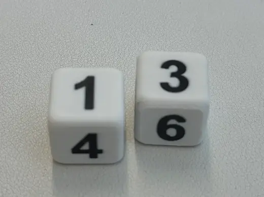 Digit Dice (1 to 6) Zahlenwürfel