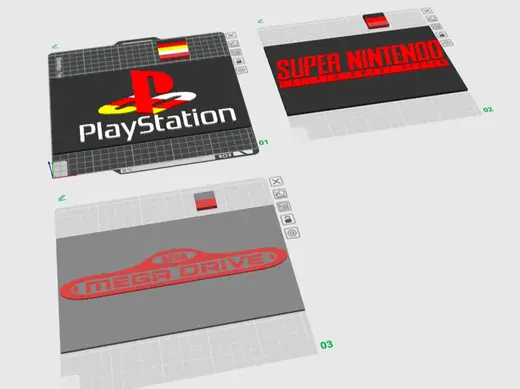 playstation, super nintendo, sega megadrive logos