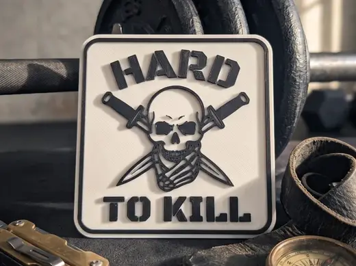 HARD TO KILL Sign - Motivation Art - Warrior Ethos