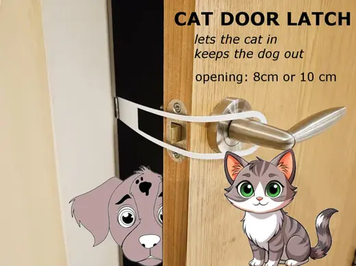 Cat door latch - various door openings
