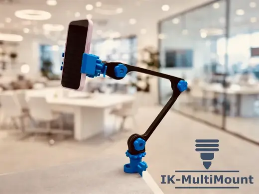 Phone clamp holder with arm and table clamp