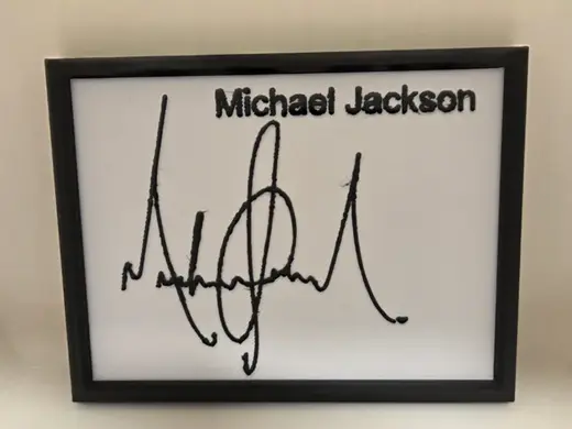 Michael Jackson Signature 3D Wall Art Desk Frame
